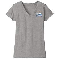 District Recycled V-Neck T-Shirt - Ladies' - Embroidered