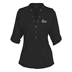 OGIO Poly Interlock Stay-Cool Henley - Ladies' - 24 hr