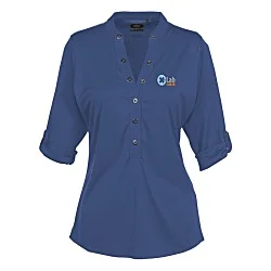 OGIO Poly Interlock Stay-Cool Henley - Ladies' - 24 hr