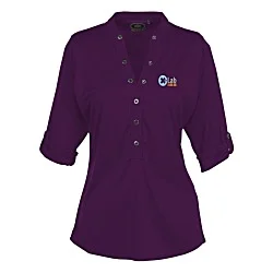 OGIO Poly Interlock Stay-Cool Henley - Ladies' - 24 hr