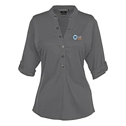 OGIO Poly Interlock Stay-Cool Henley - Ladies' - 24 hr