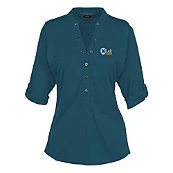 OGIO Poly Interlock Stay-Cool Henley - Ladies' - 24 hr