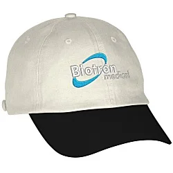 Washed Chino Twill Cap with Face Mask Buttons