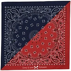 Colorblock Paisley Bandana - 22" x 22"