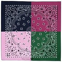 Colorblock Paisley Bandana - 22" x 22"