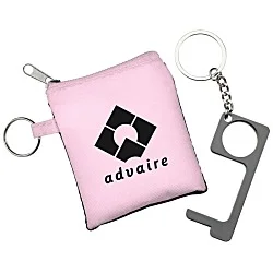 No Contact Keychain with Pouch