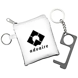No Contact Keychain with Pouch