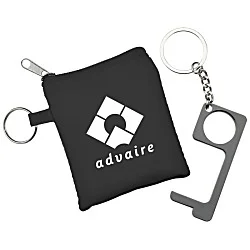 No Contact Keychain with Pouch