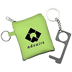 No Contact Keychain with Pouch