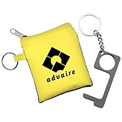 No Contact Keychain with Pouch