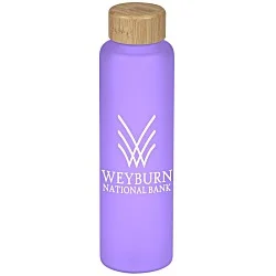 Belle Frosted Glass Bottle with Bamboo Lid - 20 oz.