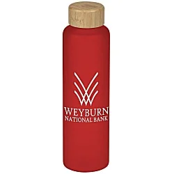 Belle Frosted Glass Bottle with Bamboo Lid - 20 oz.