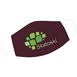 Brushed Cotton Twill Face Mask - Embroidered