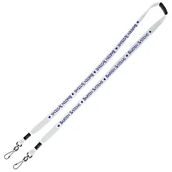 Knit Cotton Lanyard with Neck Clasp - 5/8" - 2 Swivel Hooks