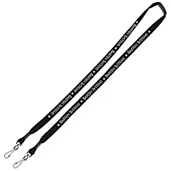 Knit Cotton Lanyard with Neck Clasp - 5/8" - 2 Swivel Hooks
