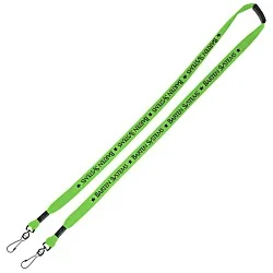 Knit Cotton Lanyard with Neck Clasp - 5/8" - 2 Swivel Hooks