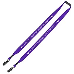 Knit Cotton Lanyard with Neck Clasp - 3/4" - 2 Bulldog Clips