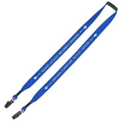 Knit Cotton Lanyard with Neck Clasp - 3/4" - 2 Bulldog Clips