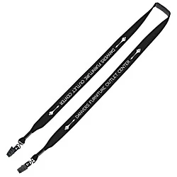 Knit Cotton Lanyard with Neck Clasp - 3/4" - 2 Bulldog Clips