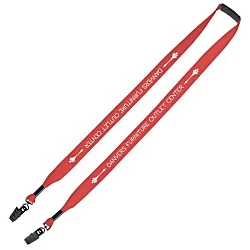 Knit Cotton Lanyard with Neck Clasp - 3/4" - 2 Bulldog Clips