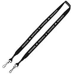 Knit Cotton Lanyard with Neck Clasp - 3/4" - 2 Swivel Hooks