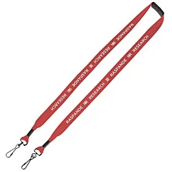 Knit Cotton Lanyard with Neck Clasp - 3/4" - 2 Swivel Hooks