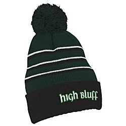 Richardson Stripe Pom Beanie with Cuff