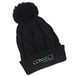 Richardson Chunky Cable Knit Pom Beanie