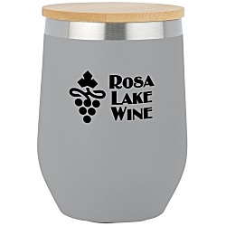 Vacuum Wine Cup with Bamboo Lid - 12 oz.