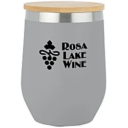 Vacuum Wine Cup with Bamboo Lid - 12 oz.