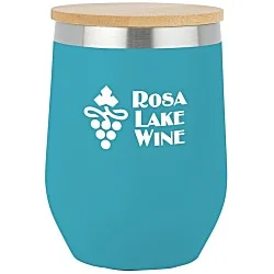 Vacuum Wine Cup with Bamboo Lid - 12 oz.