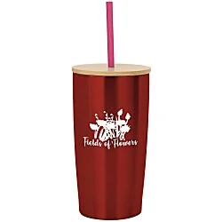 Yowie Vacuum Tumbler with Bamboo Lid & Straw - 18 oz.