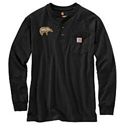 Carhartt Long Sleeve Henley Shirt - Embroidered