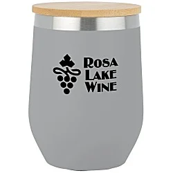 Vacuum Wine Cup with Bamboo Lid - 12 oz. - 24 hr