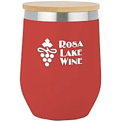 Vacuum Wine Cup with Bamboo Lid - 12 oz. - 24 hr