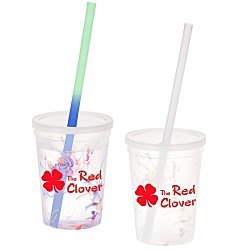 Rainbow Confetti Mood Cup with Straw - 11 oz.