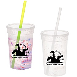 Rainbow Confetti Mood Cup with Straw - 20 oz.