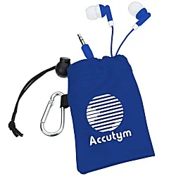Microfiber Pouch with Colorful Ear Buds