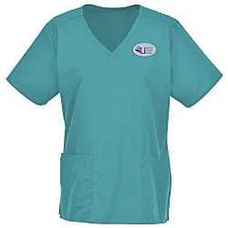 Wink Mechanical Stretch Mock Wrap Top - Ladies'