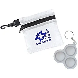 Push Pop Fidget Keychain with Pouch