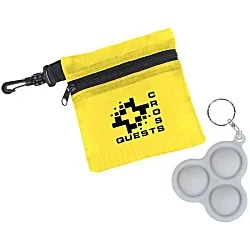 Push Pop Fidget Keychain with Pouch