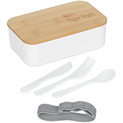 Divided Bento Box with Bamboo Lid Lunch Set