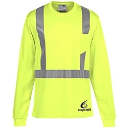Reflective Performance Long Sleeve Pocket T-Shirt