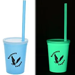 Nite Glow Stadium Cup with Straw - 11 oz.