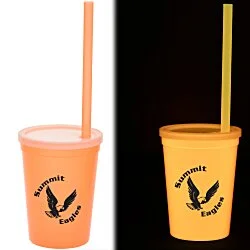 Nite Glow Stadium Cup with Straw - 11 oz.