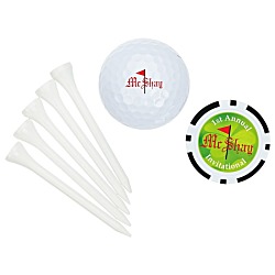 Golf Ball Tee Pack with Poker Chip