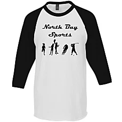 Tultex Fine Jersey 3/4 Sleeve Raglan T-Shirt - White