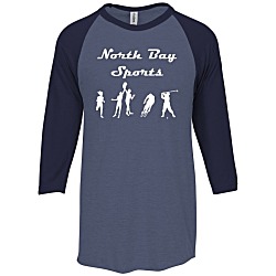 Tultex Fine Jersey 3/4 Sleeve Raglan T-Shirt - Colors