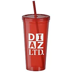 Translucent Stadium Cup with Lid & Straw - 24 oz.