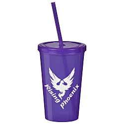 Translucent Stadium Cup with Lid & Straw - 20 oz.